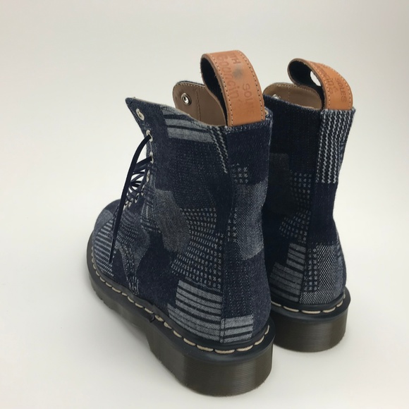 Dr Martens high tops Boots Blue Crushed velvet 7 - Picture 5 of 7